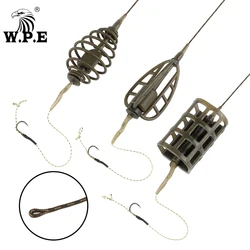 W.P.E Aparejos de carpa europea - Juego hecho a mano con linea lider