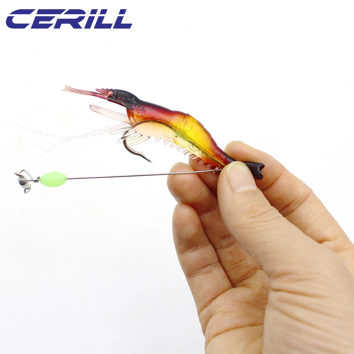 Ceril Gamba artificial 80mm – Señuelo realista con anzuelo - imagen 5