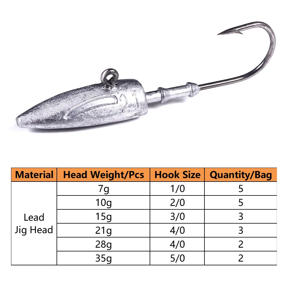 HENGJIA Cabeza de Plomo Swimbait – Jig Head Pesca Marina - imagen 5