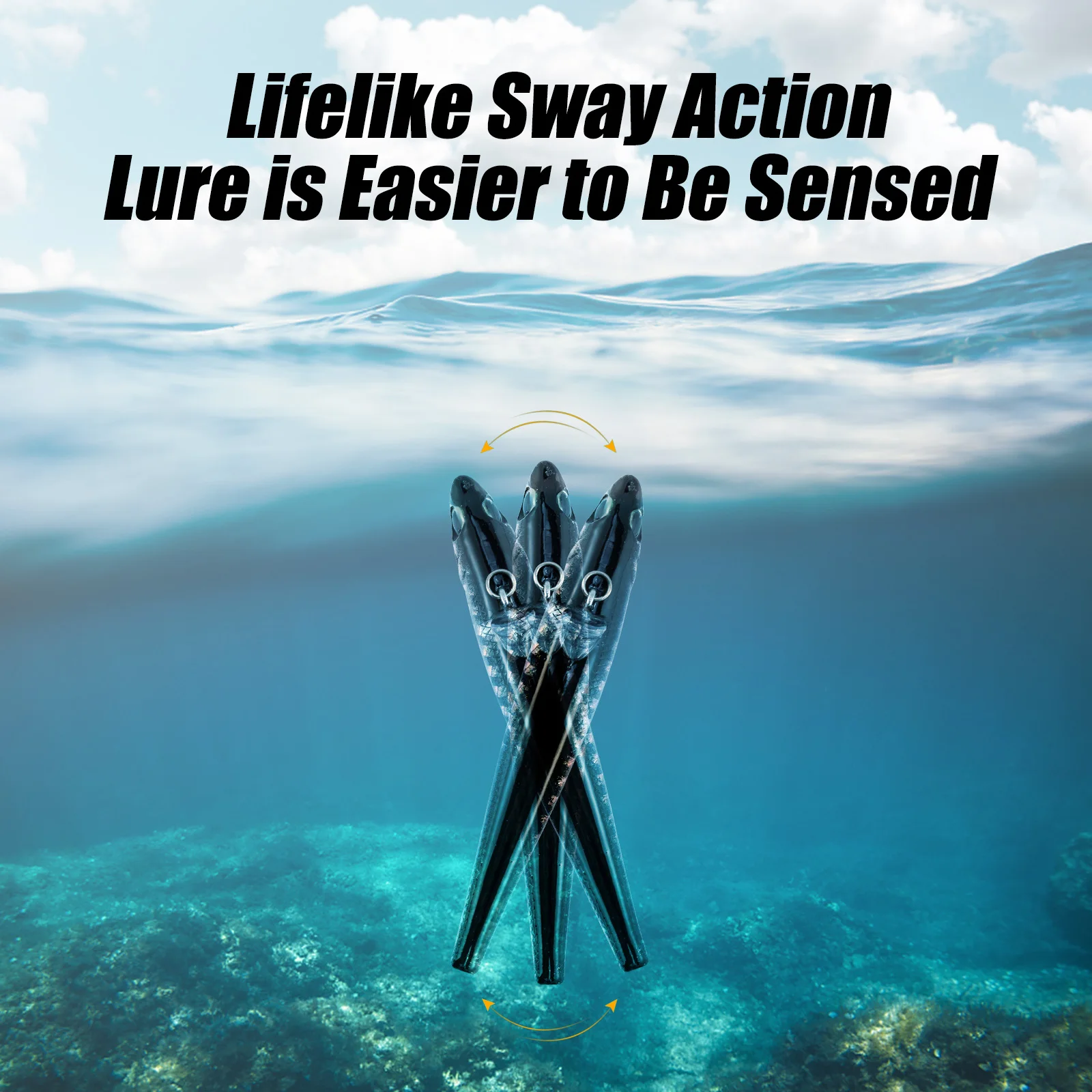 Señuelo en acción bajo el agua