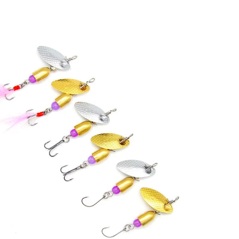 Cucharilla giratoria de metal con pluma triple - imagen 4