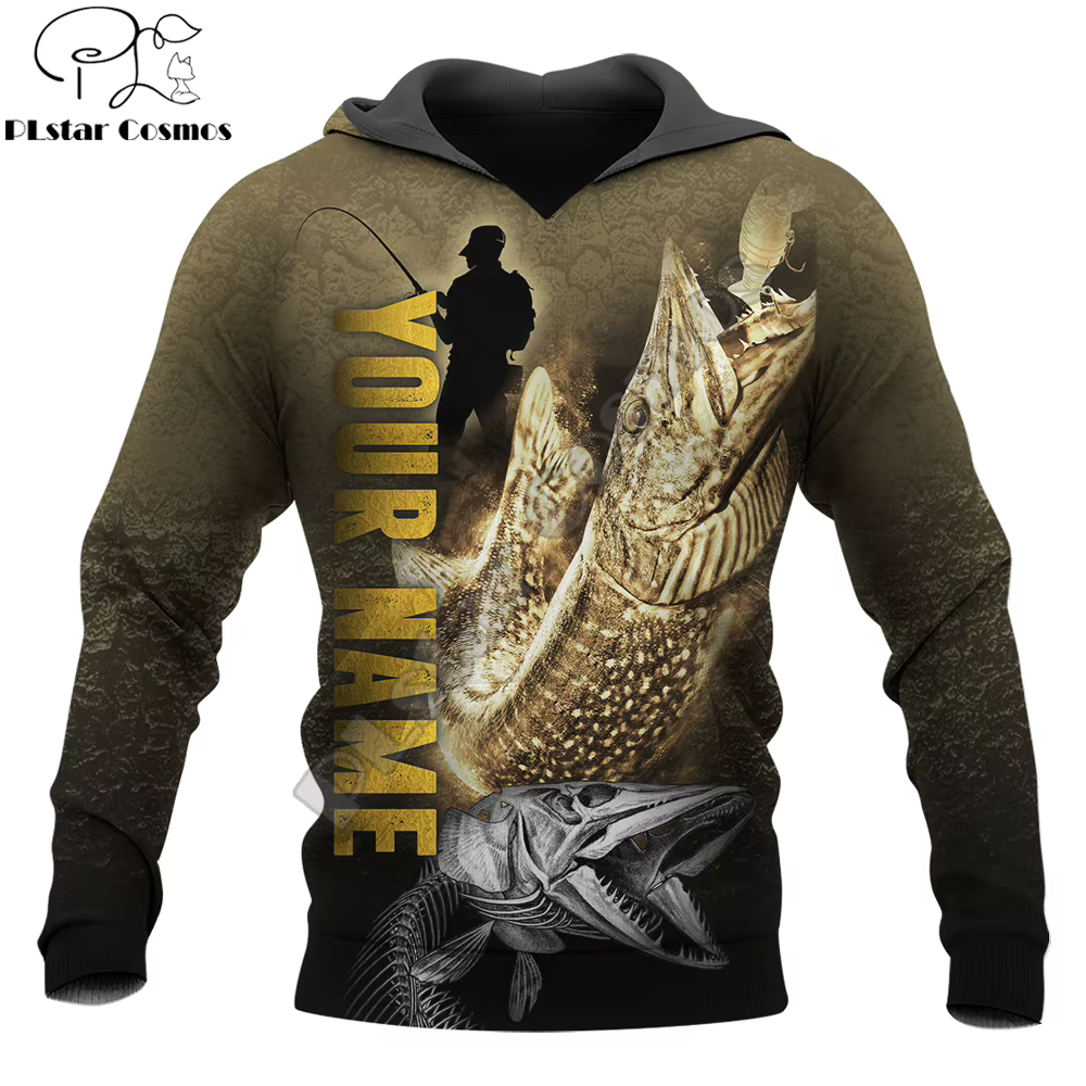 Monster Pike Fishing Sudadera Pesca Lucio con Capucha y Estampado 3D