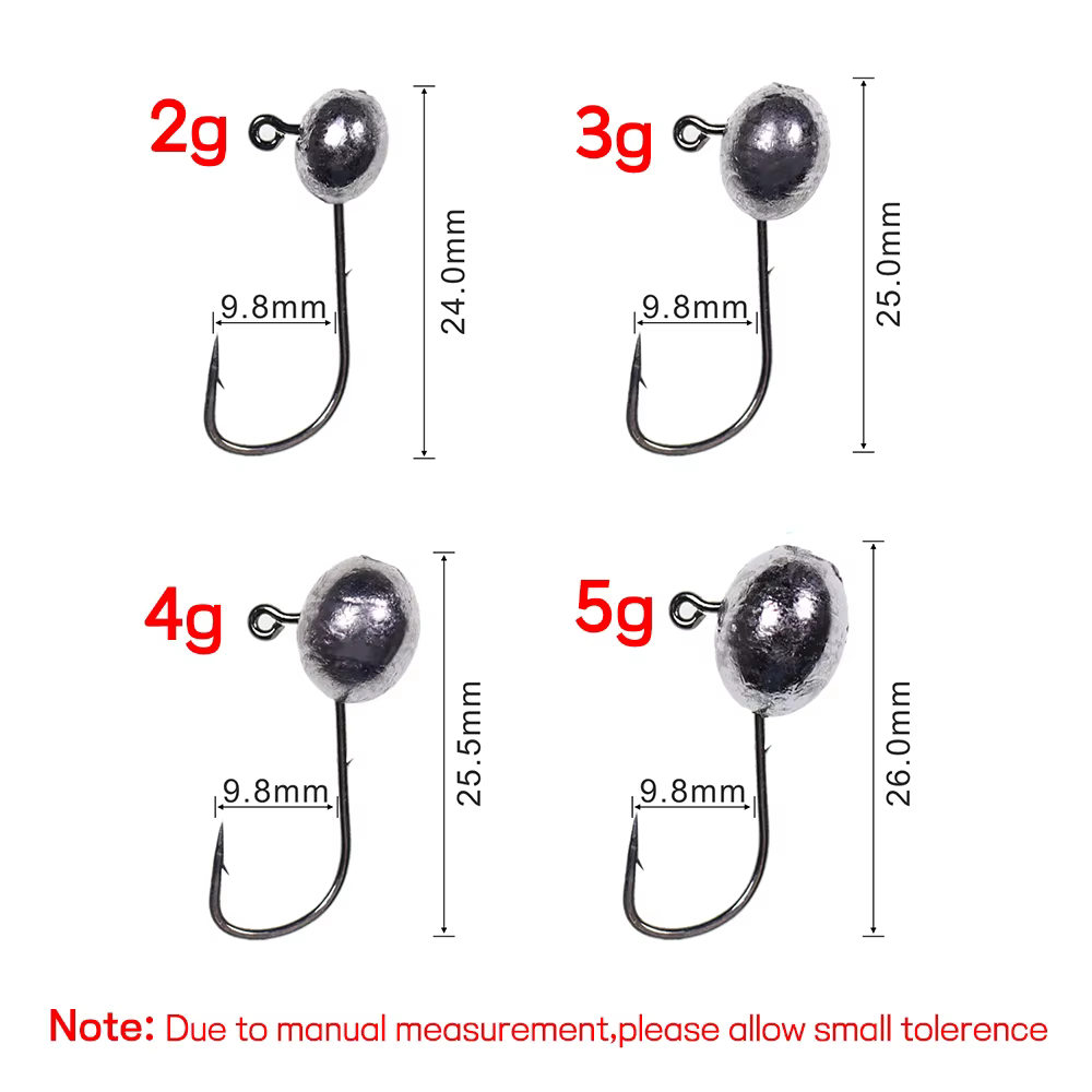 Anzuelo Jig Head ovalado – Cabeza plomada 2g a 5g - imagen 3