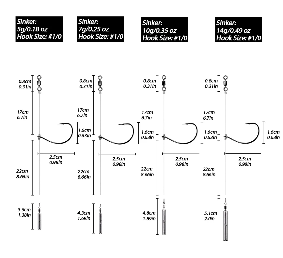 Pesos de plomo de diferentes tamaños