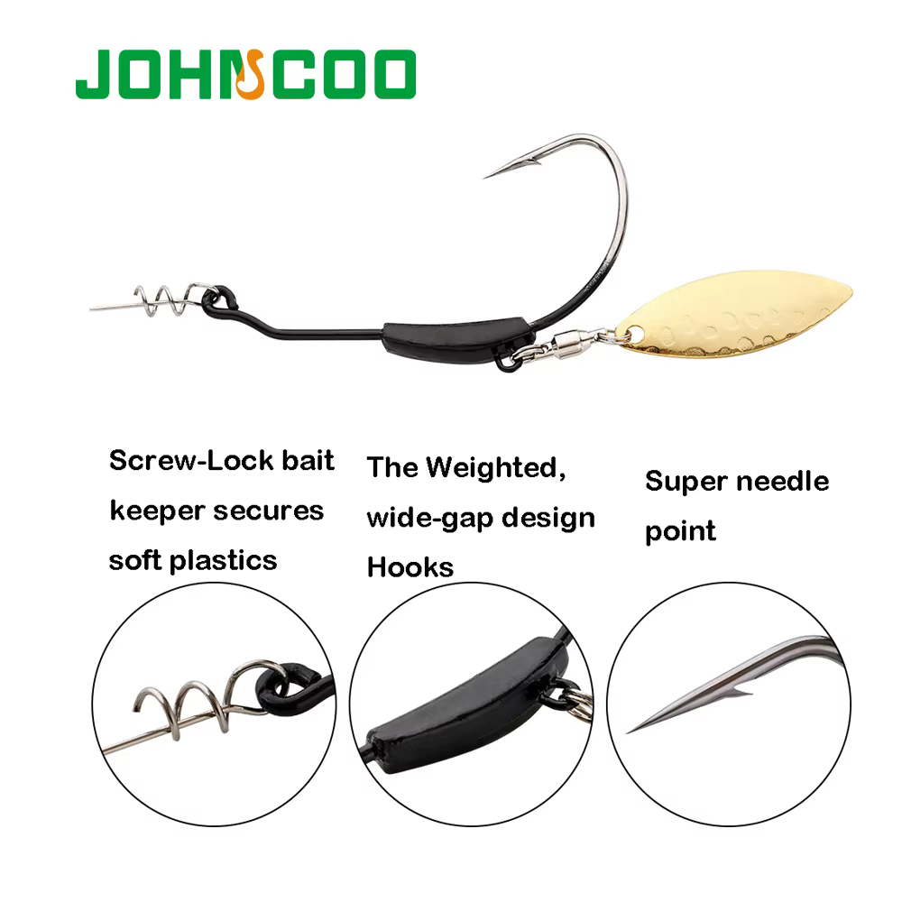 Jig Heads JOHNCOO – 4 uds pesos 2-9g con anzuelos offset - imagen 3