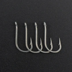 Anzuelo barbilla 8009 de acero carbono para pesca carpa