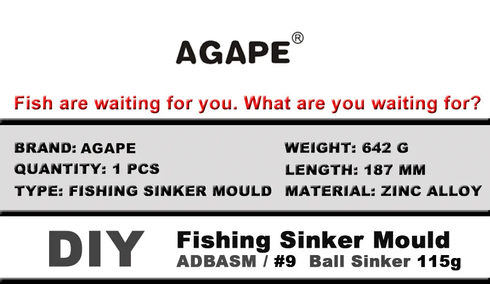 Molde de plomo AGAPE para bolas de pesca con 5 cavidades
