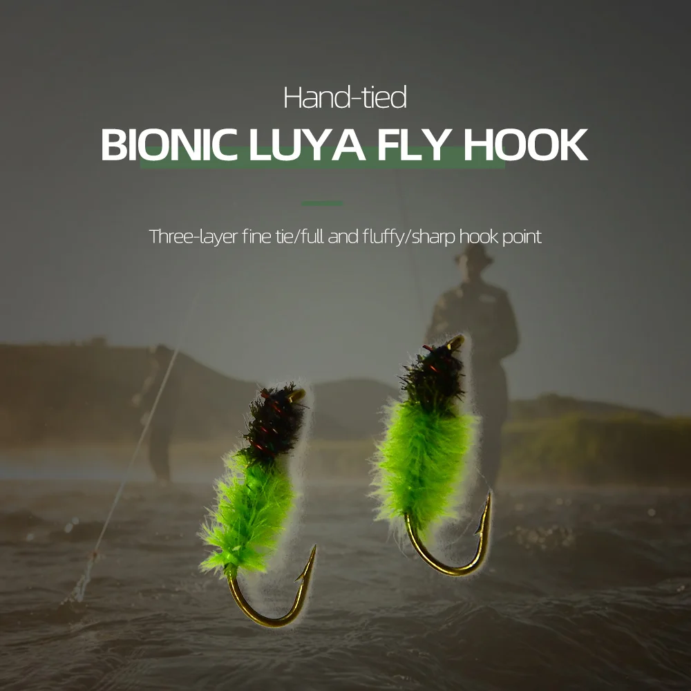 Ninfas Midge verde MNFT #12 para pesca de trucha