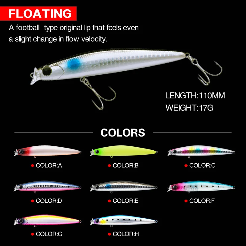 Señuelo Minnow de superficie 110mm 17g - Isca artificial para carpa - imagen 4