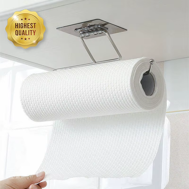 Soporte colgante de papel higiénico de baño con toallero y estante