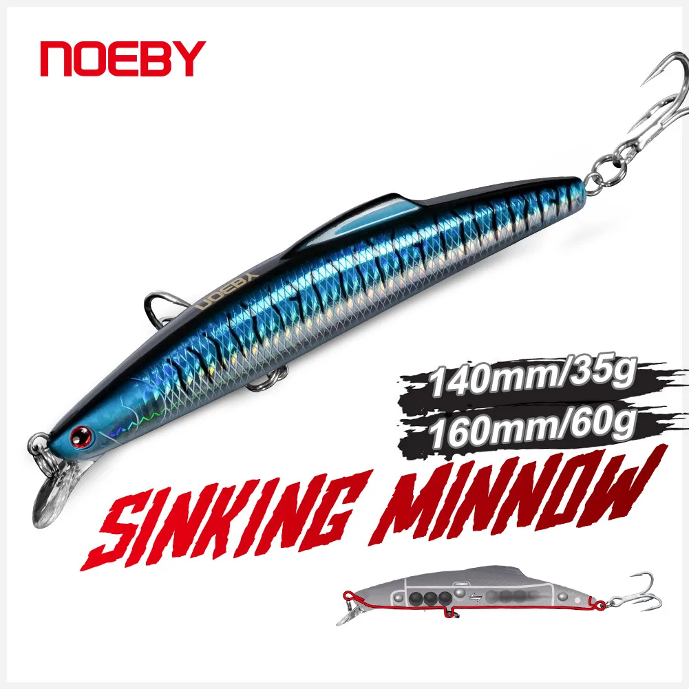 NOEBY Señuelo Minnow agua salada – acción natural - imagen 2