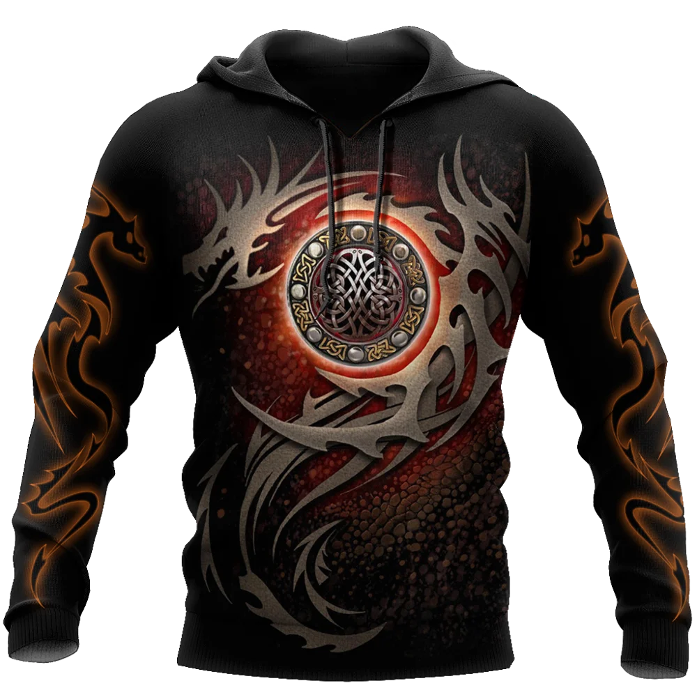 Sudadera de pesca con capucha diseño dragón 3D - Unisex Deluxe - imagen 3