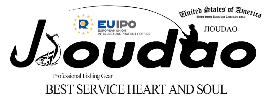 Bobina de línea de pesca JIOUDAO mostrando el empaque y el color transparente