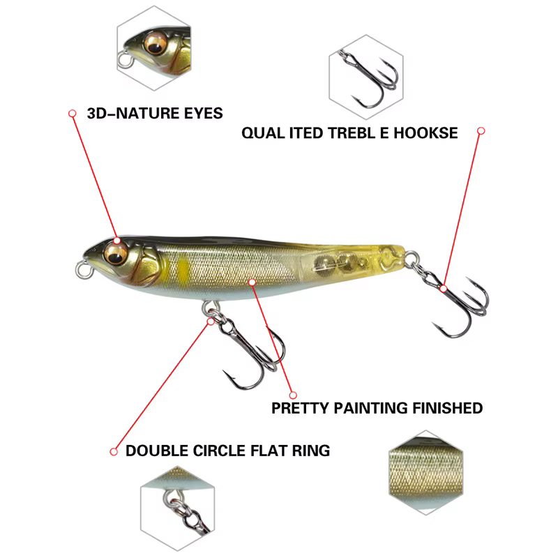 Wobbler Lapiz Lubina 71mm 7g para pesca - Accion real y preciso