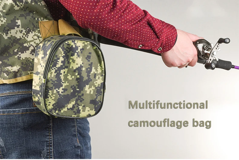 Bolsa enrollable de pesca camuflaje vista frontal