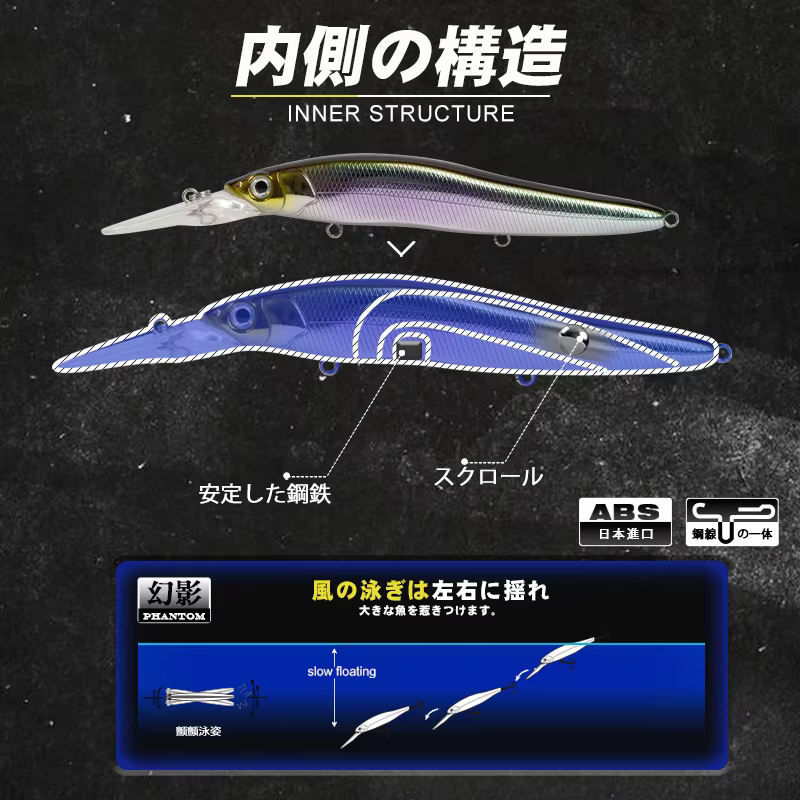 Wobbler Minnow D1 Flotante Lento – Agua Dulce y Salada - imagen 3