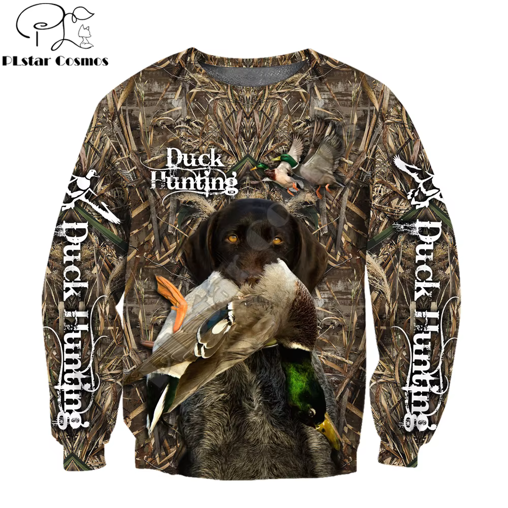 Sudadera capucha estampado 3D caza de patos labrador camuflaje unisex - imagen 4