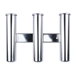 Buis Triple Soporte de Caña Vertical Acero Inoxidable para Barco