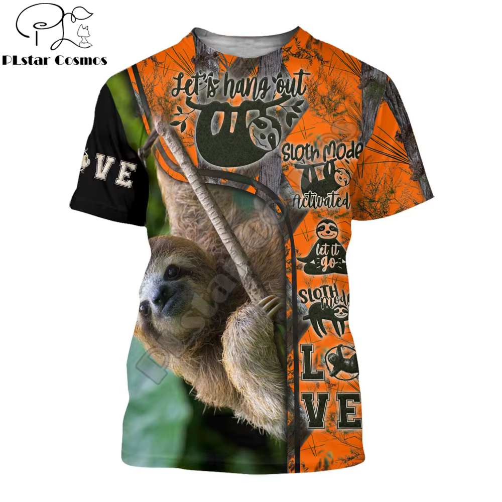 TX0183 Camiseta de pesca para verano – estampado 3D caza perezoso - imagen 4