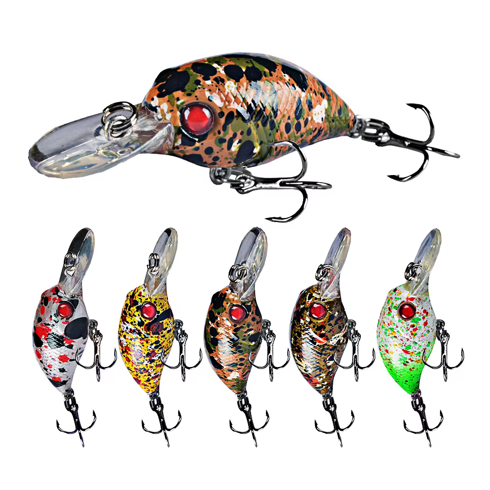 Señuelo Crankbait artificial pececillo 4,5 cm 3g ojos 3D