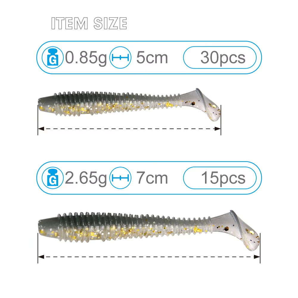 WEIHAI FSTK Swimbait Blando Oscilante 70 mm - Cola Paleta Gruesa - imagen 4