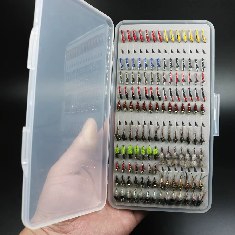 ICERIO Kit surtido de moscas ninfa Scud Midge para trucha con caja - imagen 5
