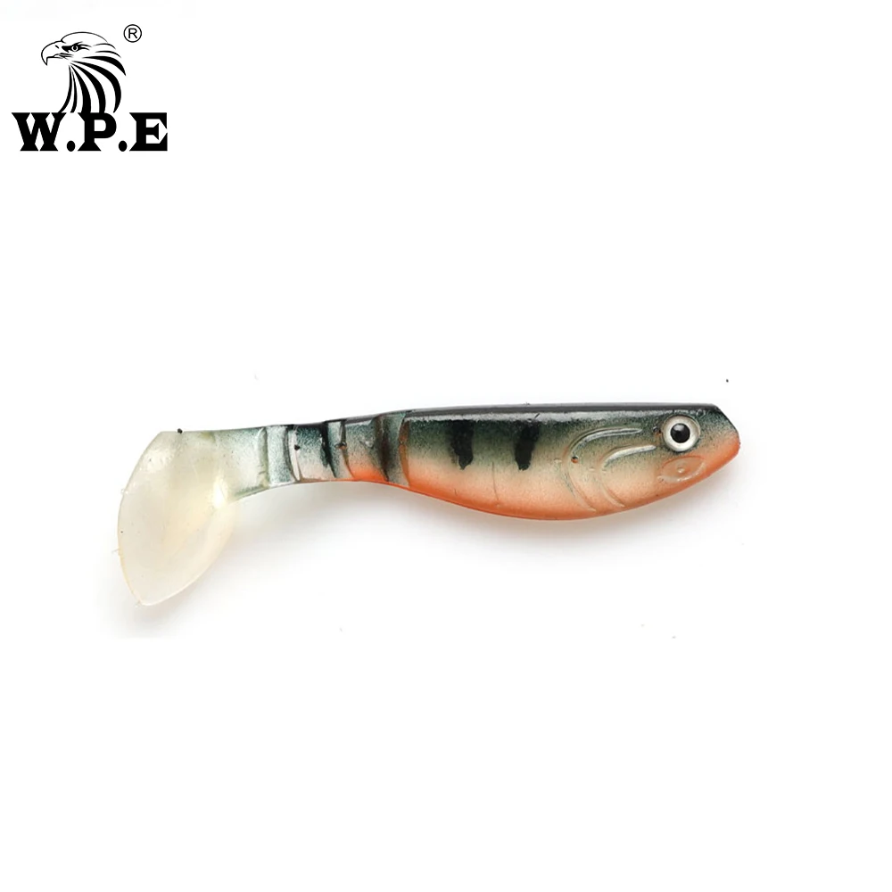W.P.E Lipless: señuelo silicona ojos 3D y cola T - imagen 2