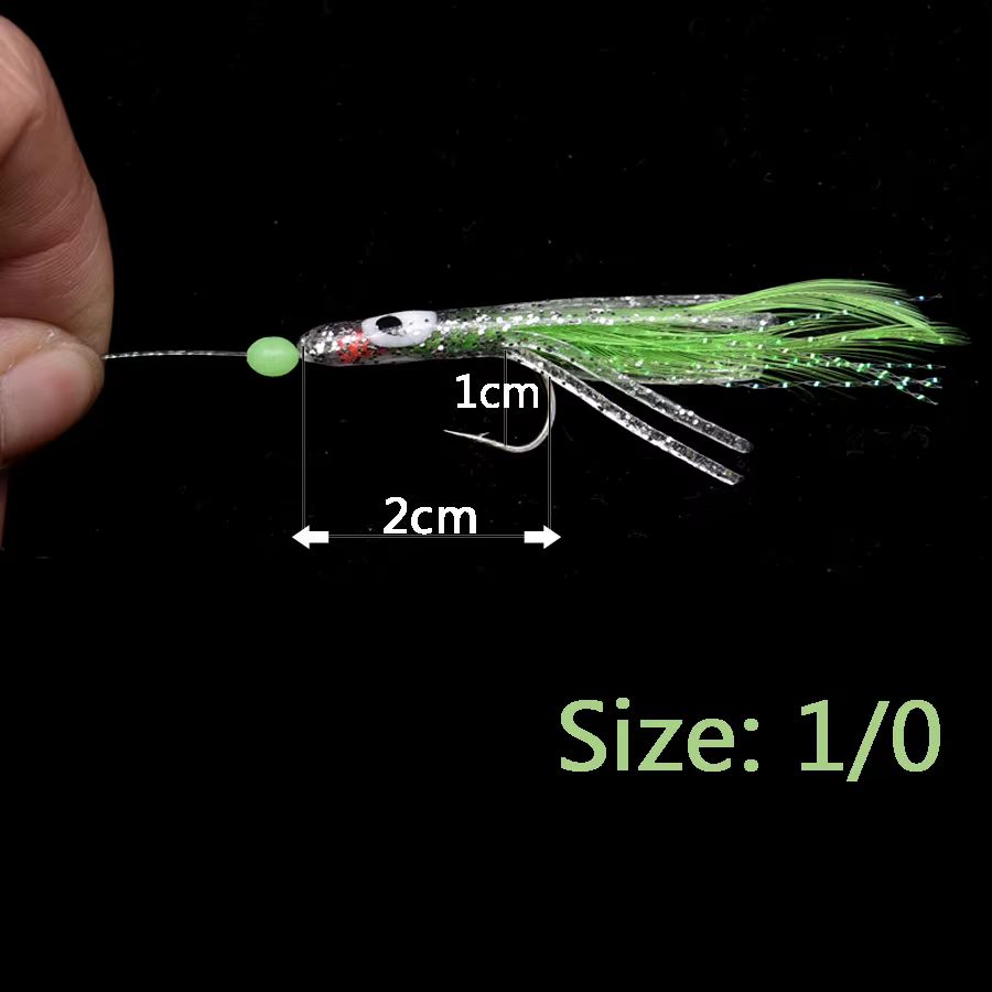 Anzuelos Sabiki con cuentas luminosas – Set señuelos silicona - imagen 2