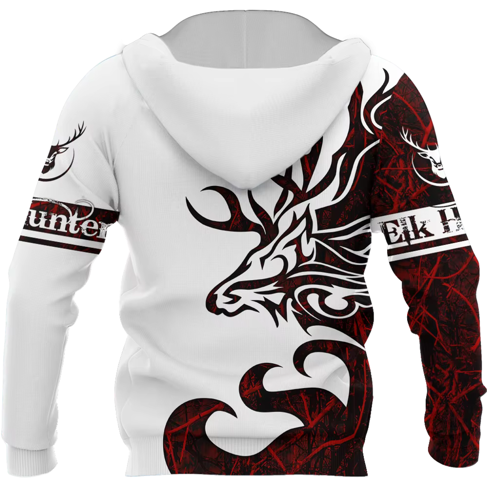 Sudadera ElK Hunting con capucha y cremallera – Estampado 3D unisex - imagen 4