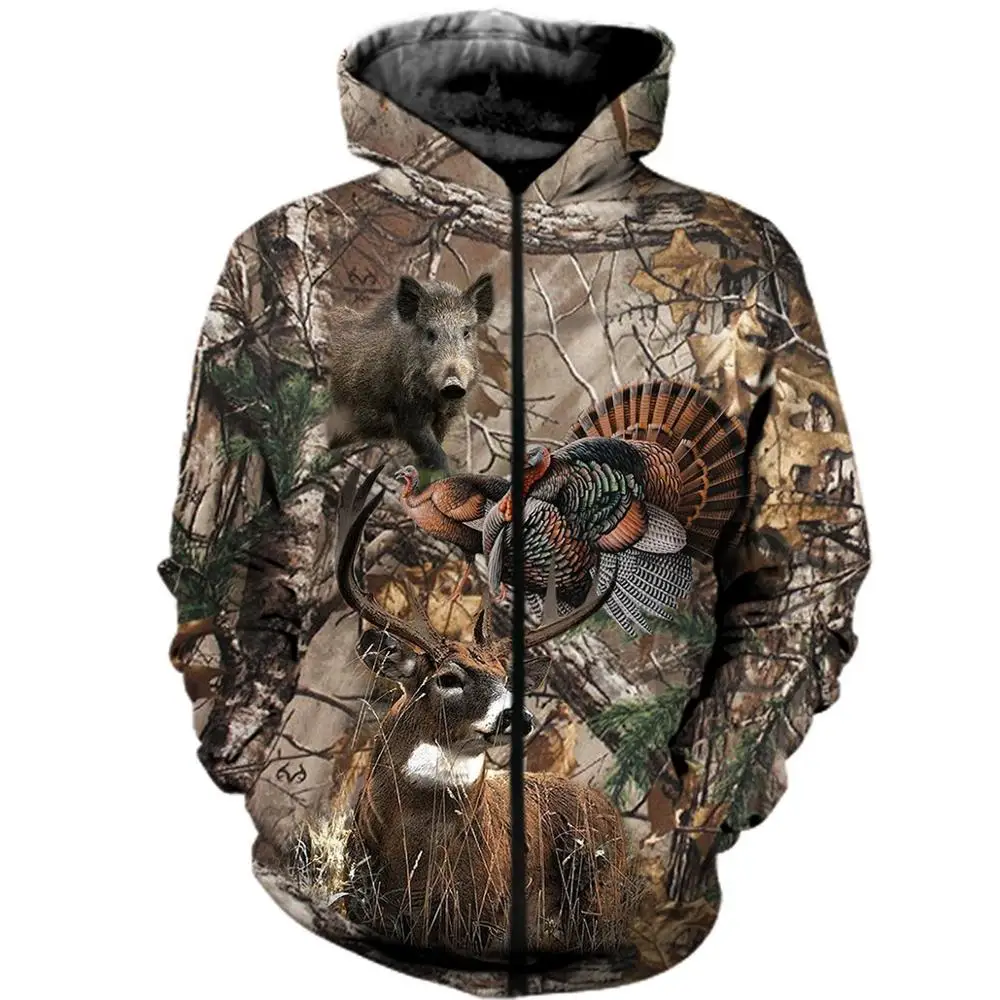 Sudadera camuflaje 3D con capucha – manga larga para pesca y caza - imagen 3