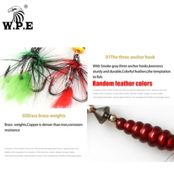 W.P.E Komodo - Señuelo giratorio cuchara latón 8,5g gancho triple lubina