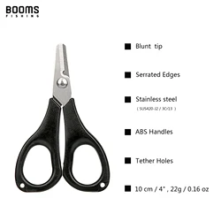Tijeras de Pesca Booms S01 – Cortador Trenzado con Retractor