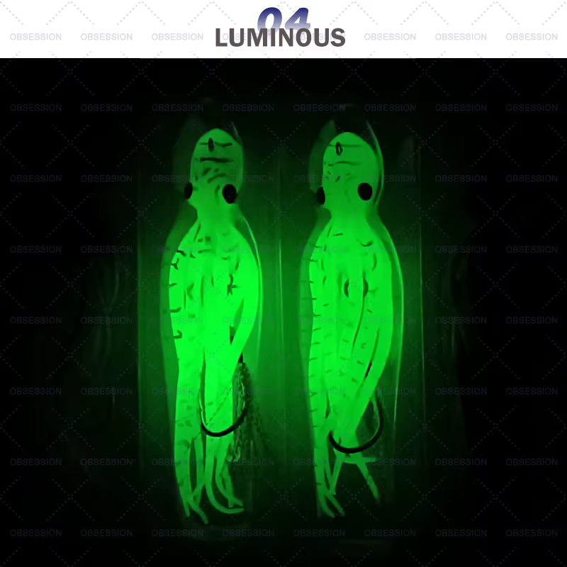 Teaser Octvader Vinilo Pulpo Curricán UV Luminiscente Assist Hooks - imagen 5