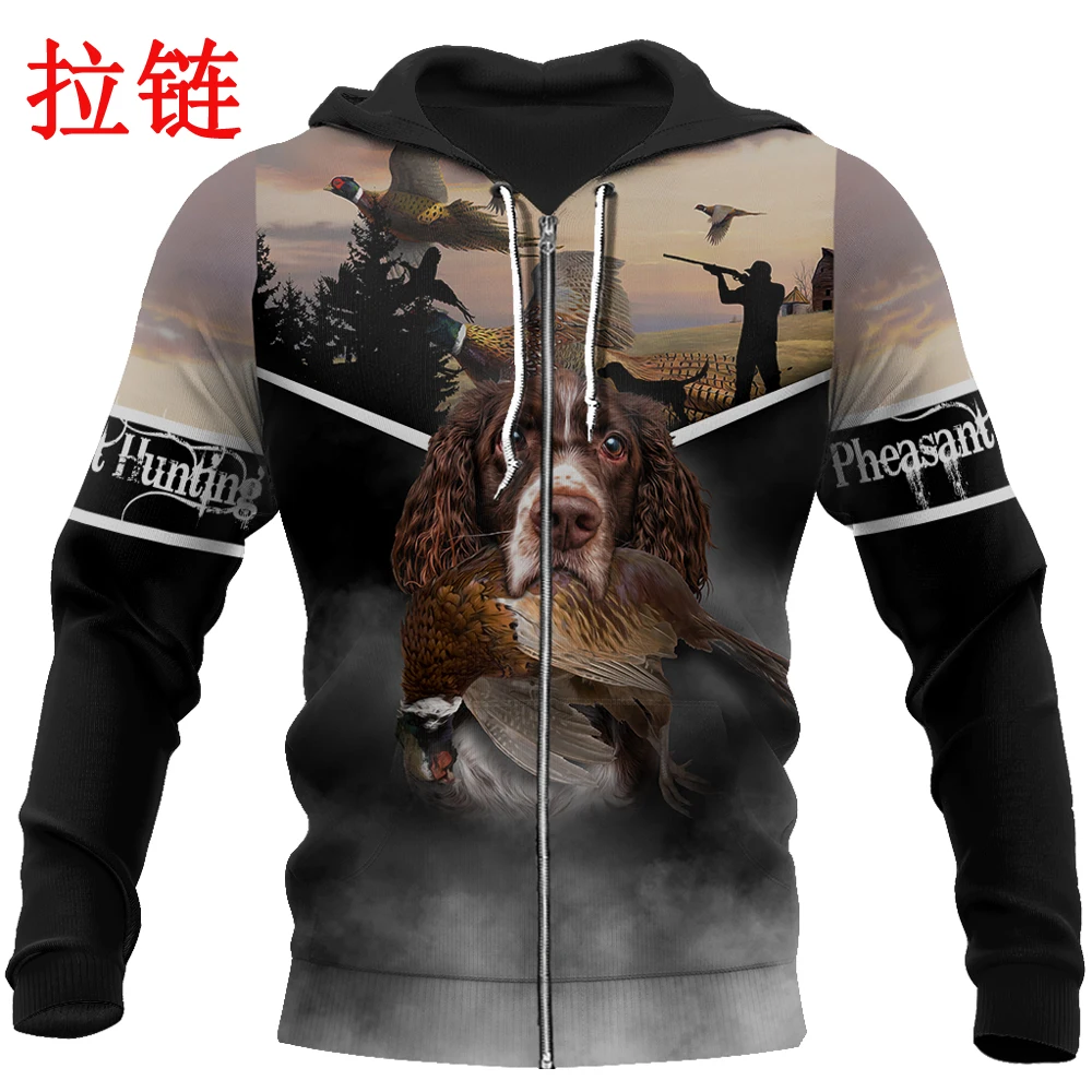 Sudadera 3D caza faisán con capucha KJ0242 – Unisex estilo jersey - imagen 2