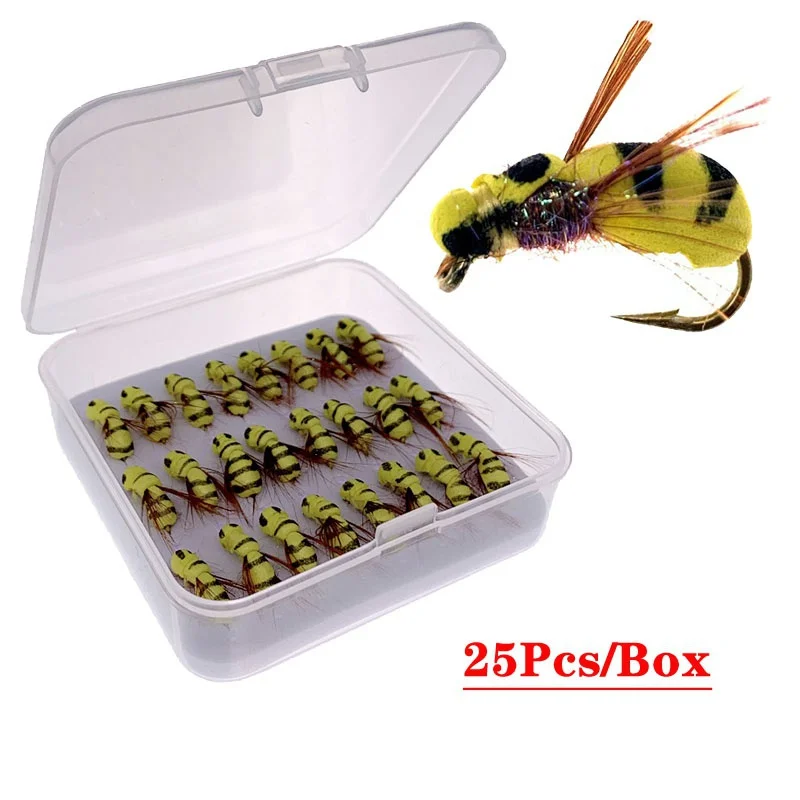 Pack de moscas simulación de abeja amarilla