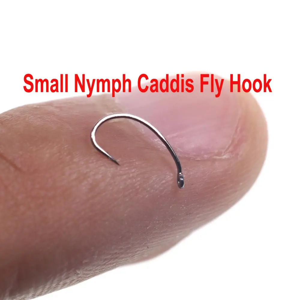 Bimoo anzuelos vástago curvo para mosca Caddis Midge