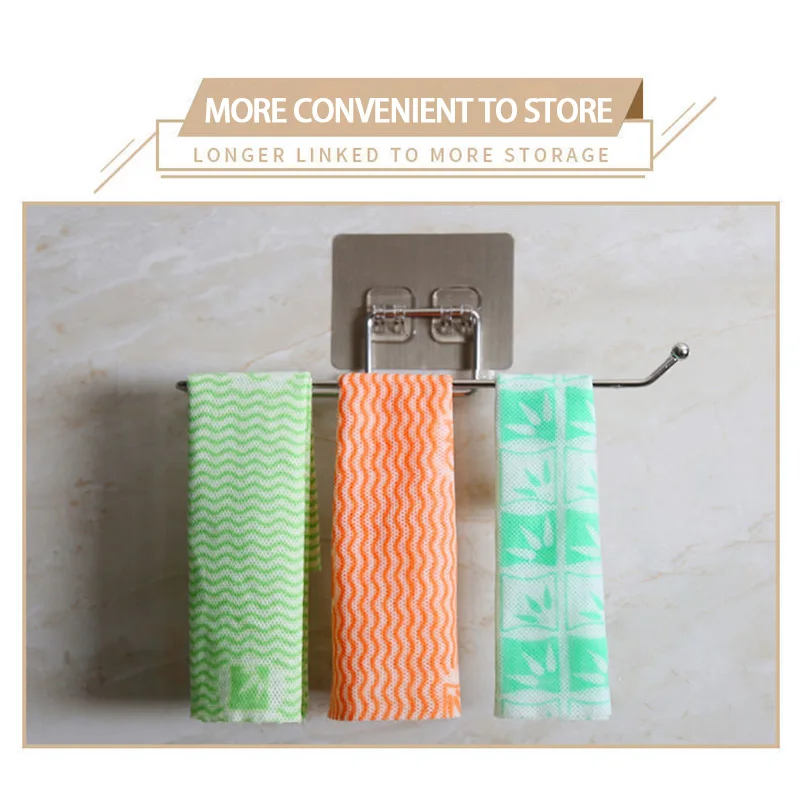 Soporte colgante de papel higiénico de baño con toallero y estante - imagen 4