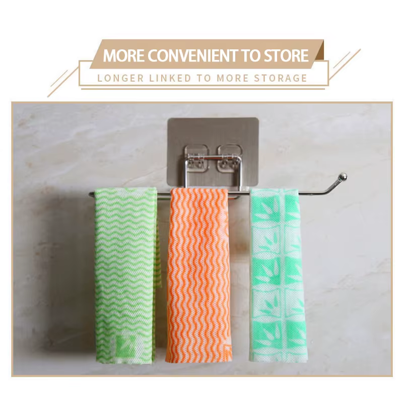 Soporte colgante de papel higiénico de baño con toallero y estante - imagen 4