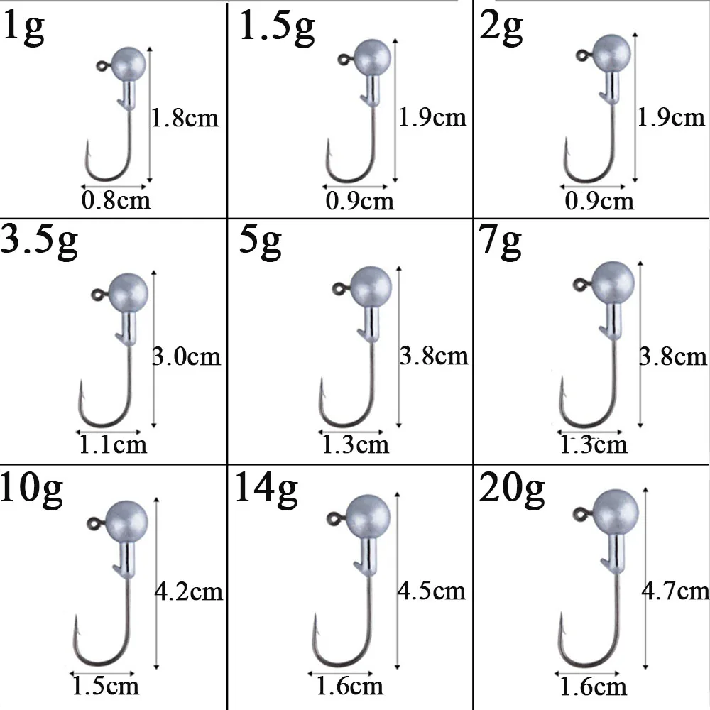 Anzuelos Jig Head ponderados 3.5g-20g para carpa - imagen 4