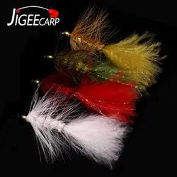 Jigeecarp Wooly Bugger con cabeza de cuentas de cristal streamer para trucha