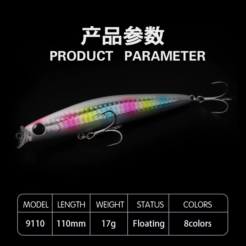 Señuelo Minnow de superficie 110mm 17g - Isca artificial para carpa - imagen 5