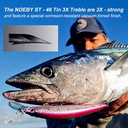 Noeby ST-46 Anzuelos Triples de Acero al Carbono