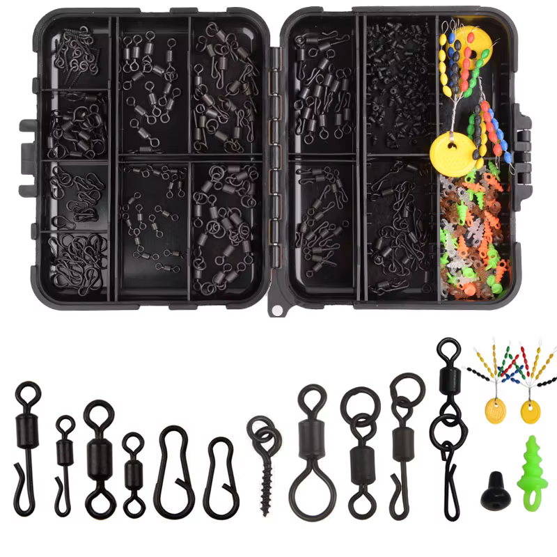 Kit de accesorios de pesca de carpa con acabado negro mate