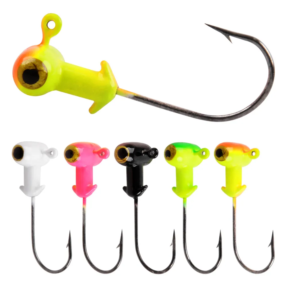 Cabezales de pesca con ojos 3D y colores vivos