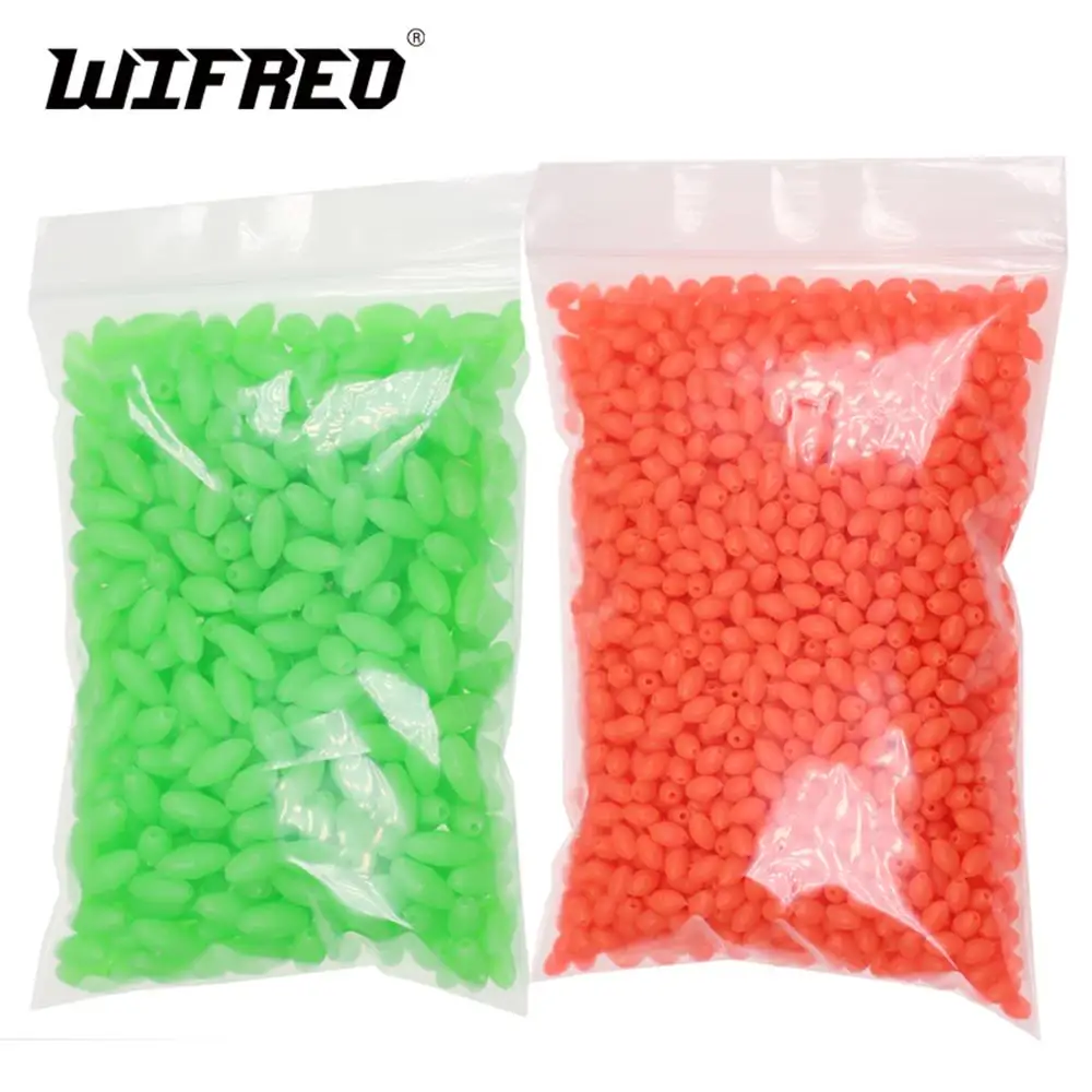 Cuentas luminosas ovaladas para mosca de Huevo – Verde y rojo