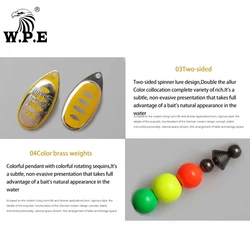 W.P.E Anzuelos triples cuchara giratoria para lubina