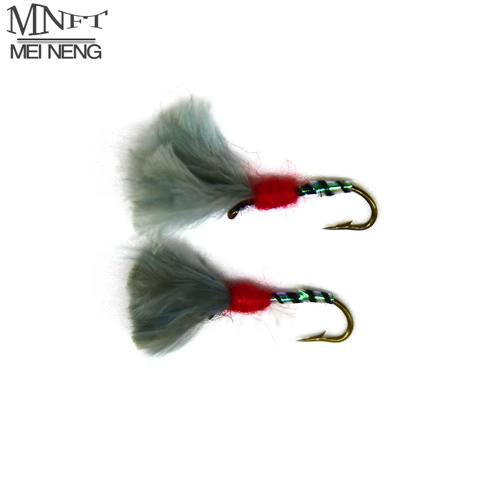 MNFT Señuelos de trucha insecto rojo verde intermitente cebra ninfas