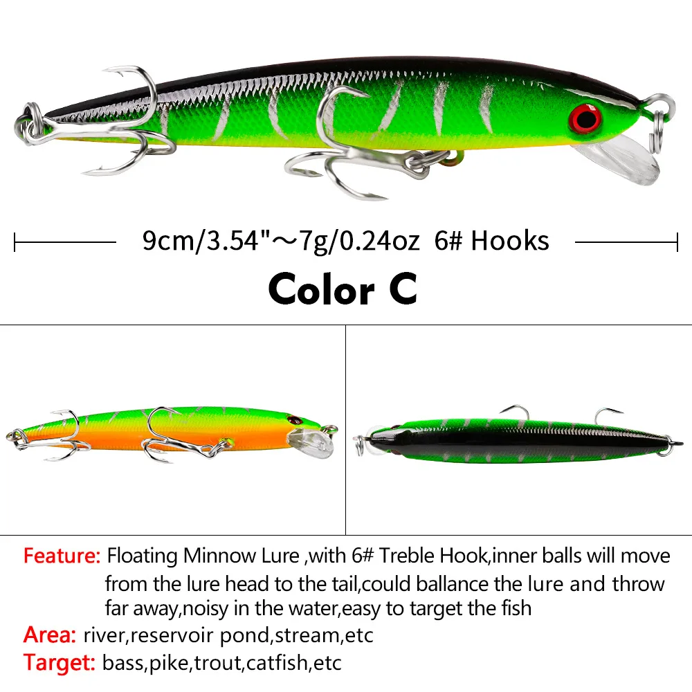 Señuelo crankbait flotante 9 cm 7 g con ojos 3D para lucio y trucha - imagen 4