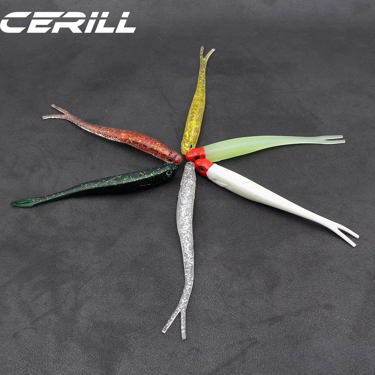 Cerill Shiner 13 cm – Swimbait silicona ojos 3D cola horquilla lucio - imagen 3