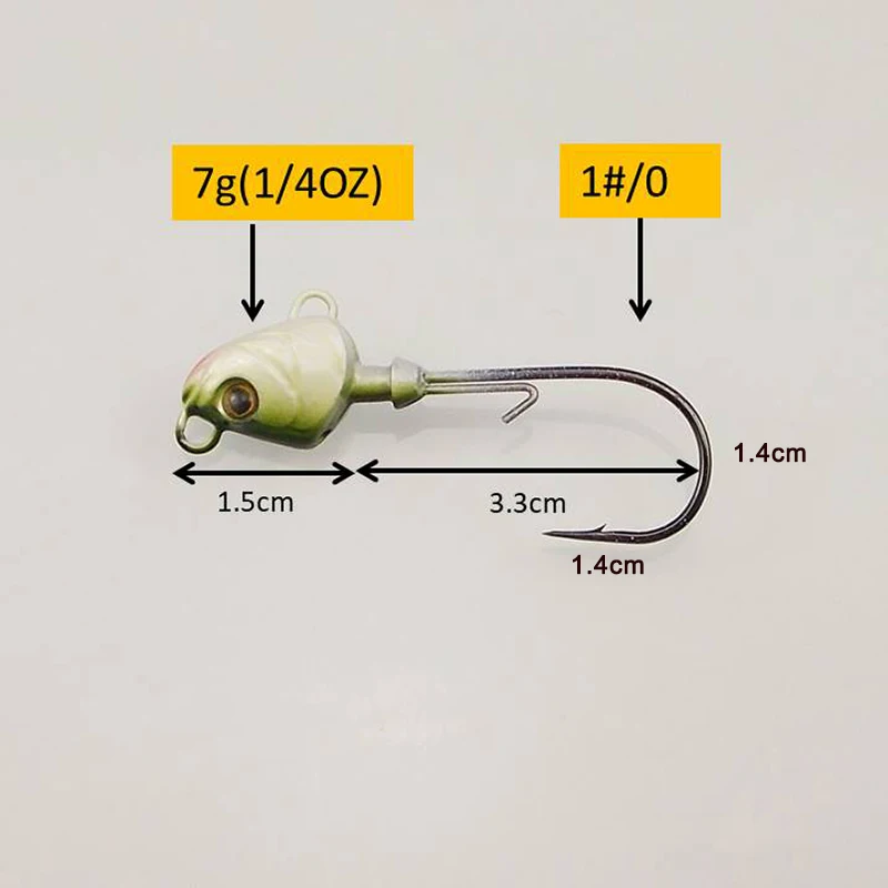 ESFISHING Jig Head con faldas de silicona para vinilo - imagen 3